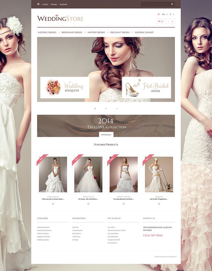 16+ Beautiful Wedding Dress, Services & Bridal Ecommerce Store PrestaShop Themes