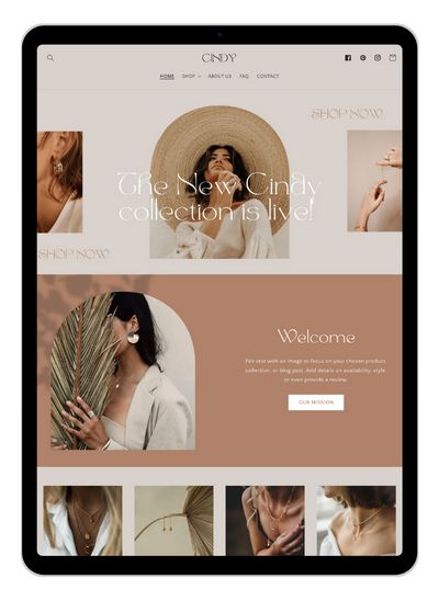Boho & Luxury Shopify Theme Website Design - Beige & Modern E-commerce Website Design
