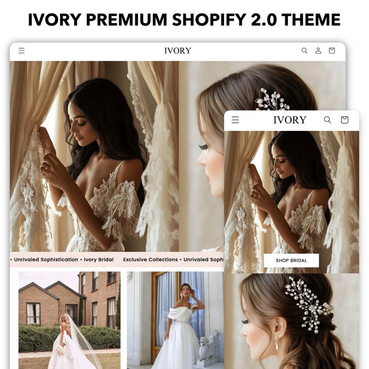 Ivory Shopify Theme _ Shopify 2_0 Theme Template _ Wedding Shopify Theme _ Shopify Clothing _ Website Design Template _ Shopify Website