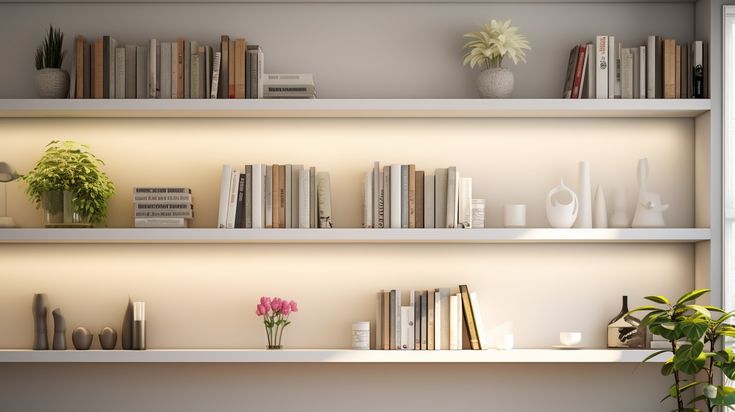 Bright Modern Office Bookcase _ Professional Virtual Zoom Background